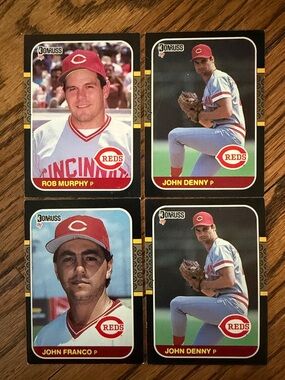 Donruss 1987 Cincinnati Reds Baseball Card Lot - Red & White